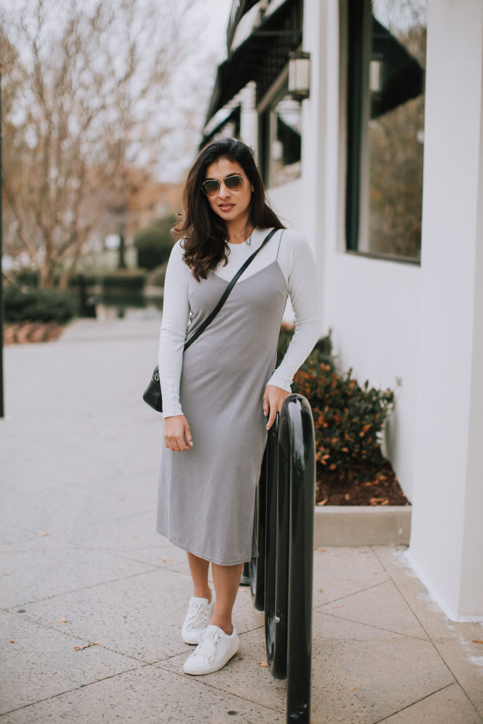 How to Style a Slip Dress for Fall - the gray details